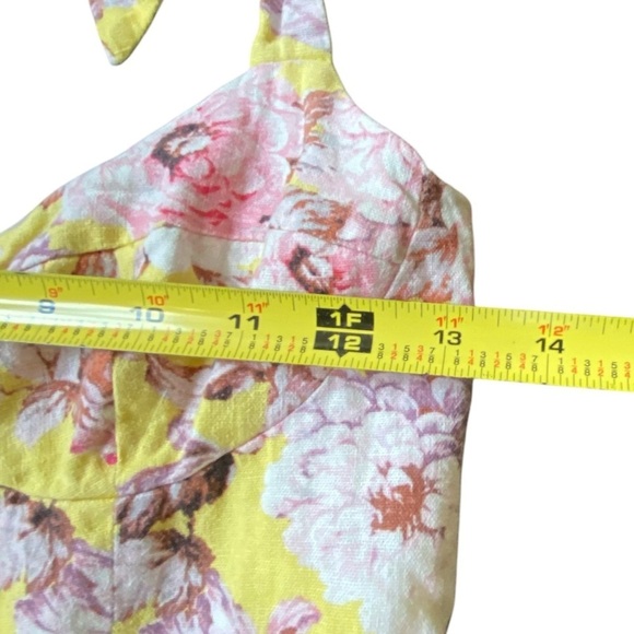 Bardot Labella Women’s Floral Halter Yellow Midi Linen Spring Summer Dress SZ S - Picture 7 of 14